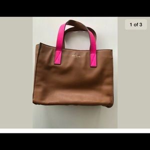 Pre owned late spade brown and hot pink tote